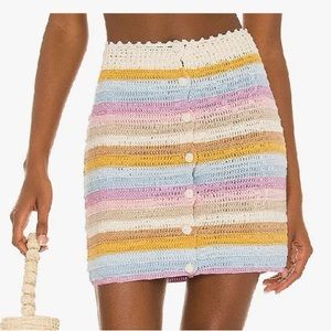 Lovers and Friends (@Revolve) Mini Skirt - Small - Horizon pastel stripe